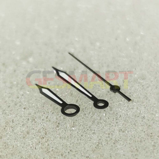 Green luminous watch hands with black trim for NH35/NH36/4R/7S movements, perfect for repair.