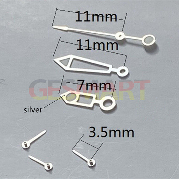 Silver Trim Lume Hollow Watch Hands for Miyota OS10 OS20 OS22 OS60 OS80