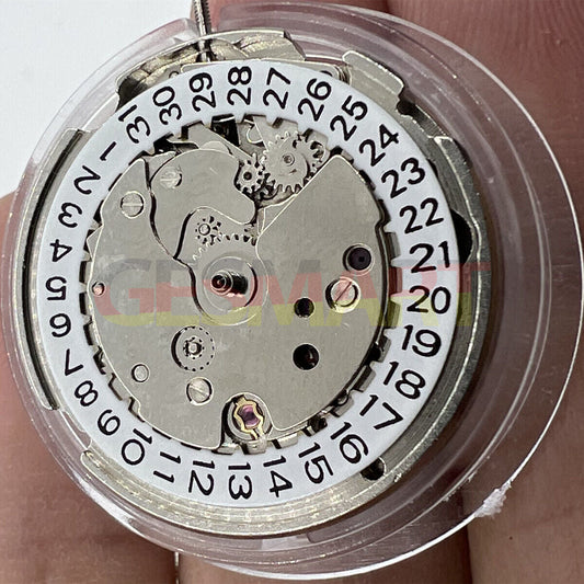 26.5mm 7120 automatic mechanical watch movement with single calendar and three hands for precise timekeeping.