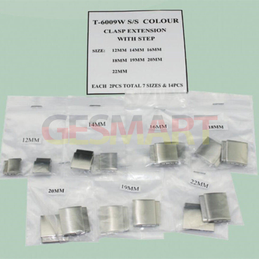 Stylish Set: 14pcs Stainless Steel Watch Clasp Extensions with Step Buckles