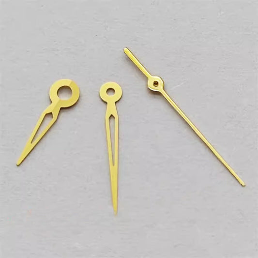 Set of hollow golden trim watch hands, no lume, compatible with NH05 NH06 movements. Elegant and precise.