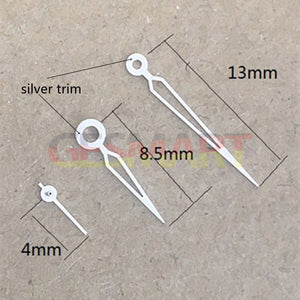 Silver Trim Arrow Watch Hands for Miyota 1L45 Movement