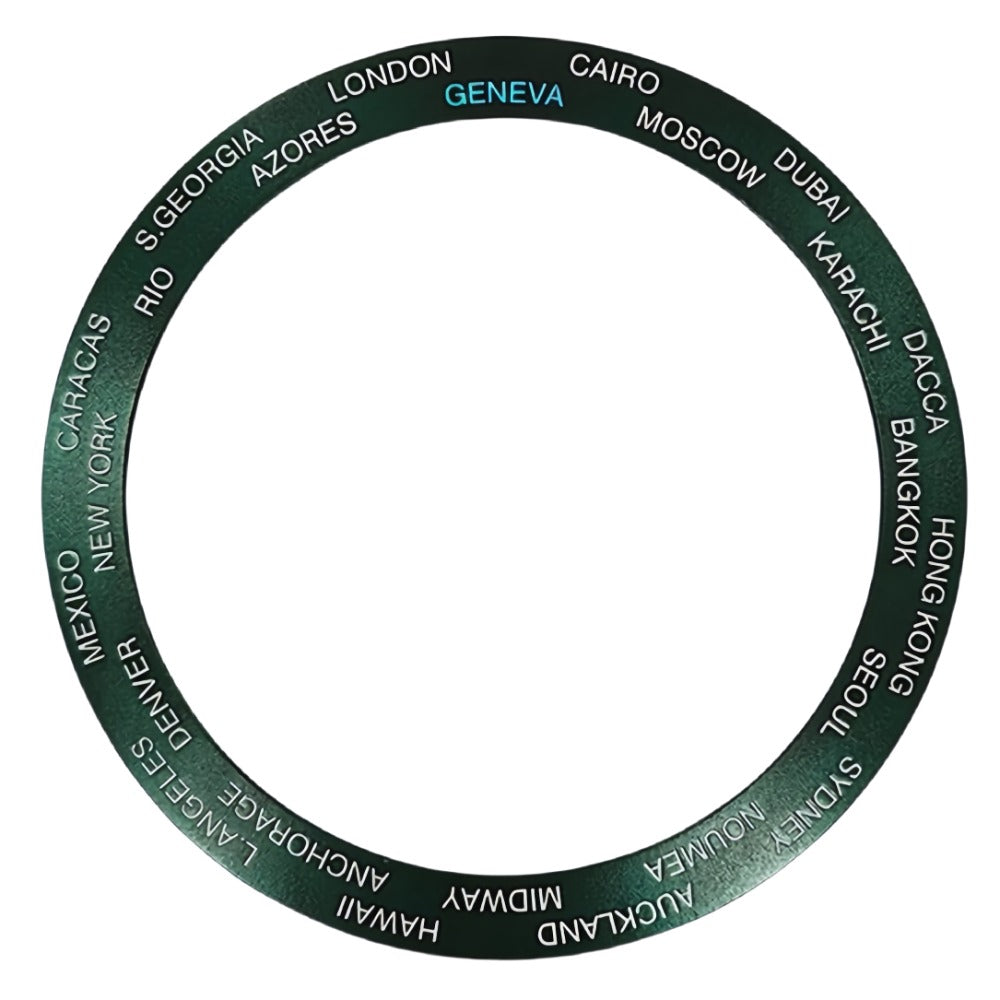 Dark green aluminium slope watch bezel for SKX007, 38/30.7mm size, durable watch accessory.