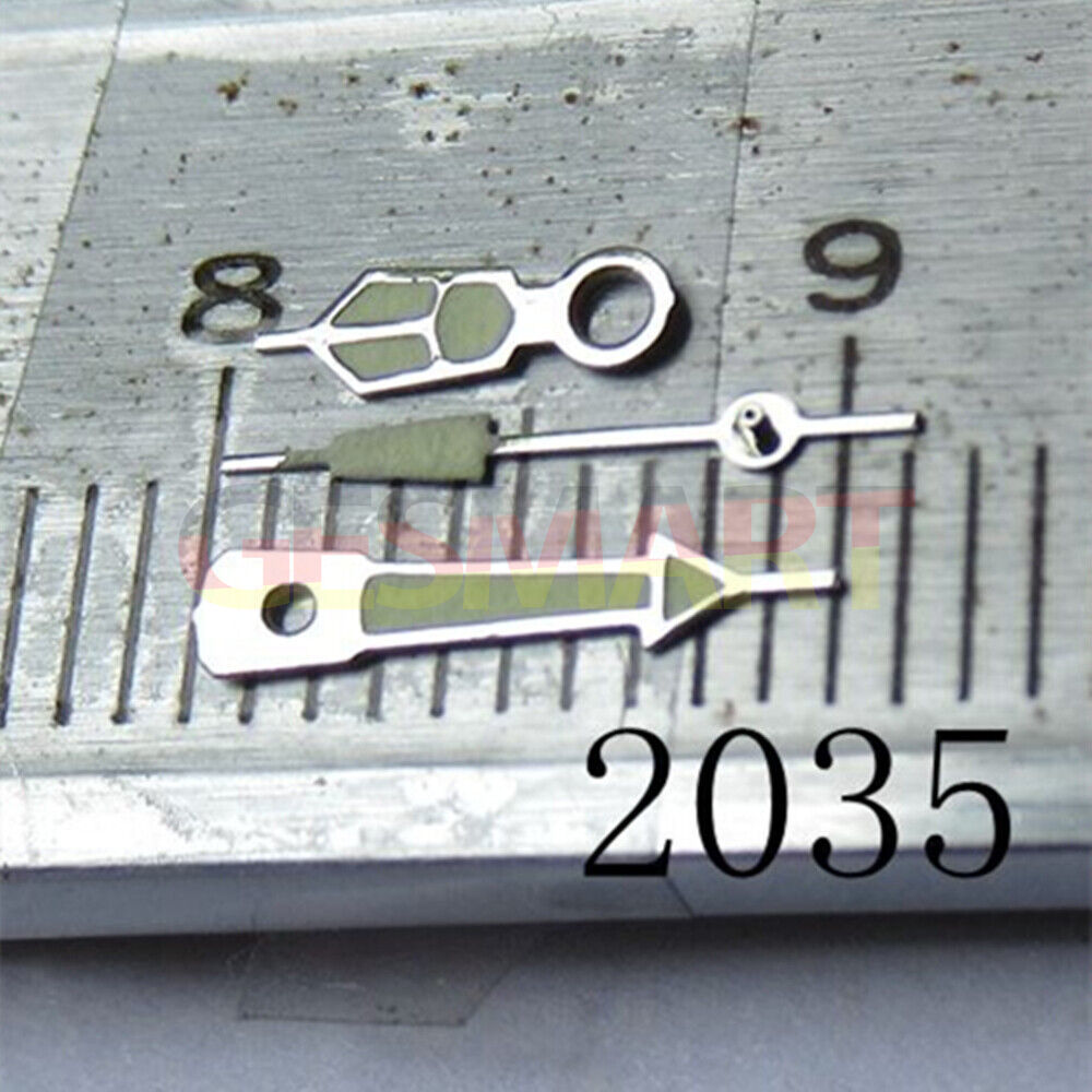 9mm green luminous watch hand with silver trim, compatible with Miyota 2035, 2115, 2105 models.
