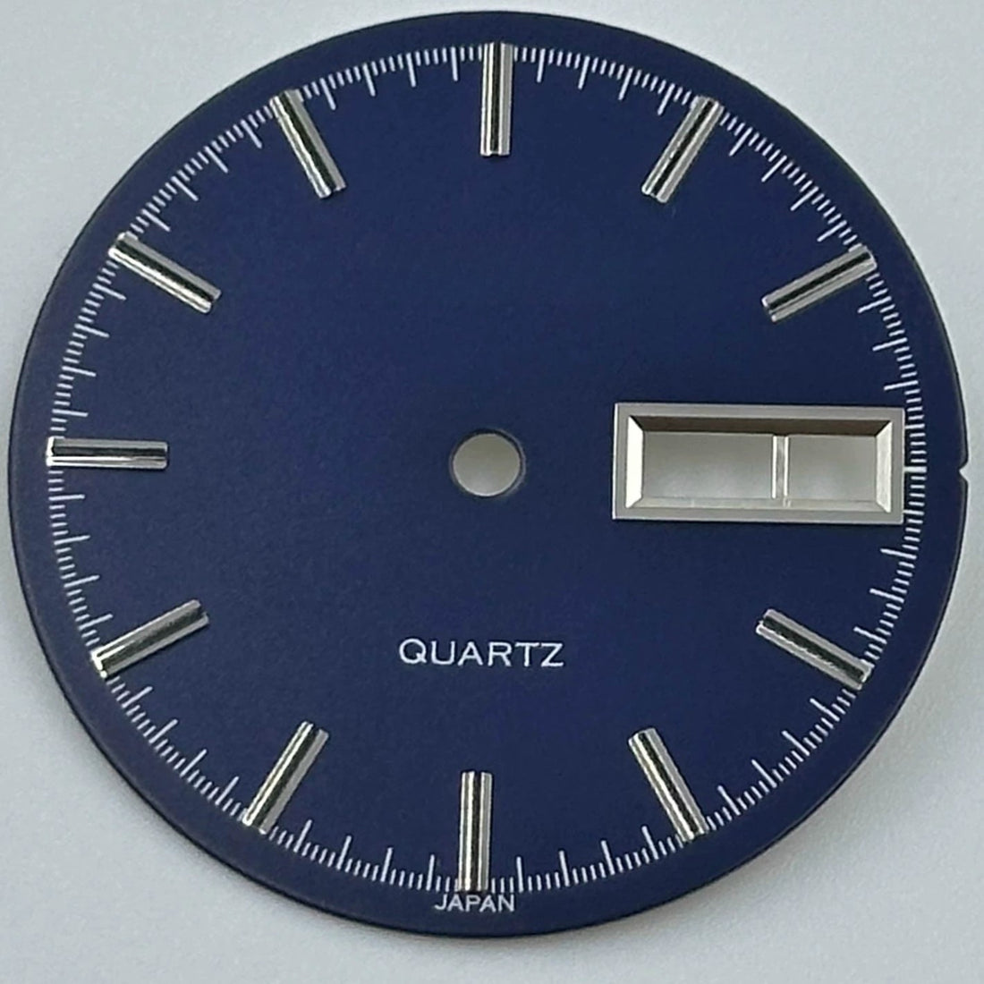 Blue 28.5mm Datejust dial with silver nails, no lume, compatible with 2305 movement.