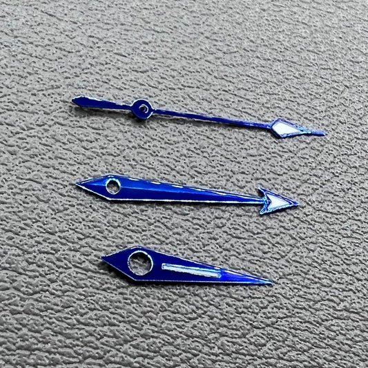 Blue luminous watch hands set 18.5x15.1x10.9mm for ETA2836, 2824, 2892A2 movements, precise fit