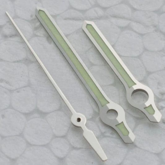 Silver-trimmed green luminous watch hands for Japan 8200 NH8330 movement