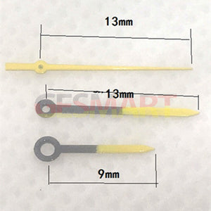 Vibrant 13mm Yellow Pointed Watch Hands for Miyota 7T35 Movement