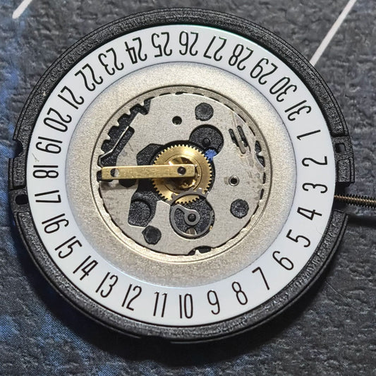HCP2 watch part with Swiss ETA805.114 quartz movement, 3 hands, and date at 6, for precise timekeeping.