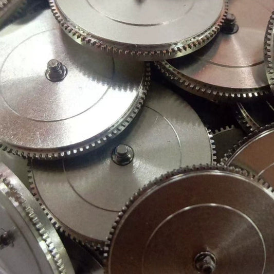 Silver complete barrel with new mainspring, spare part for Miyota 9015 watch movement.