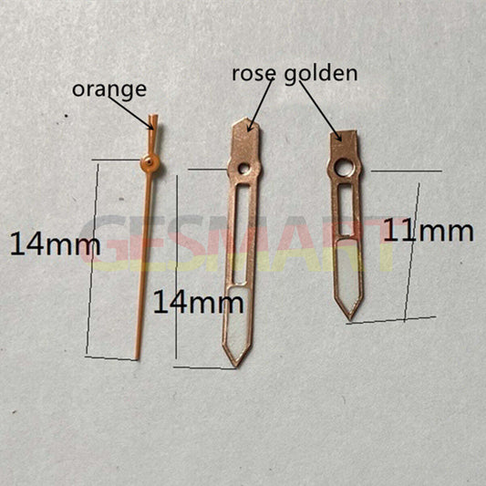 14mm rose gold hollow lume watch hand by Miyota, ideal for 2315 2035 2036 2115 2305 movements