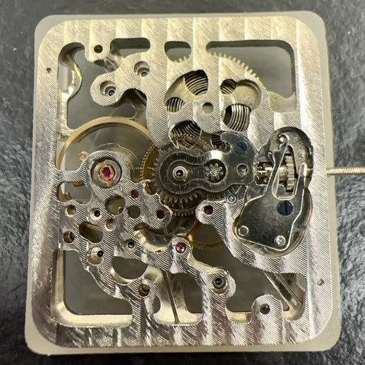 China Made Shanghai 7120 watch part with hollow automatic mechanical movement for precise timekeeping.