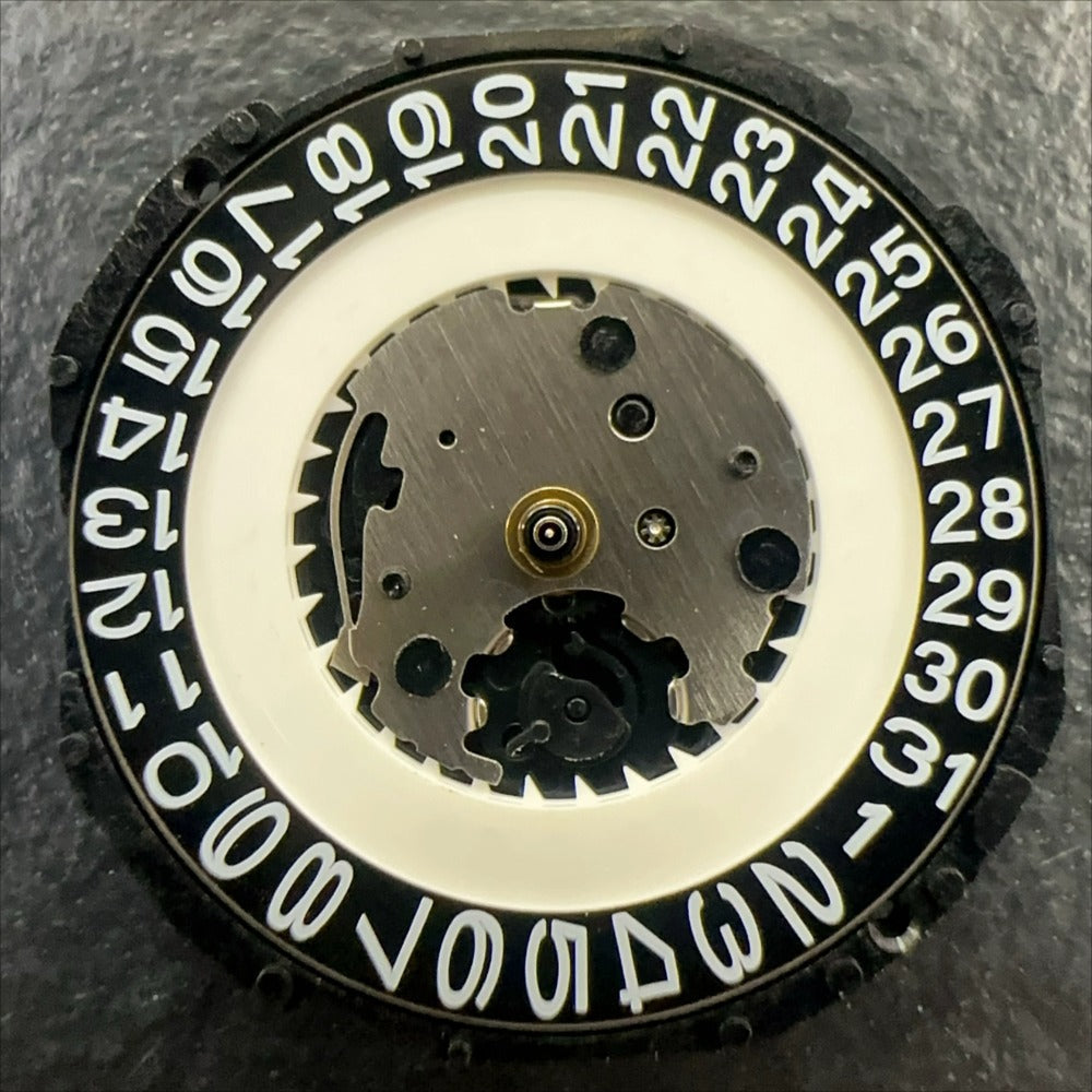 Japan Made PC32A quartz watch movement with 3 hands and black disk, ideal for H2 HCP2 model repairs.