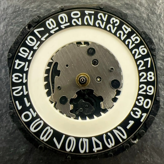 Japan Made PC32A quartz watch movement with 3 hands and black disk, ideal for H2 HCP2 model repairs.