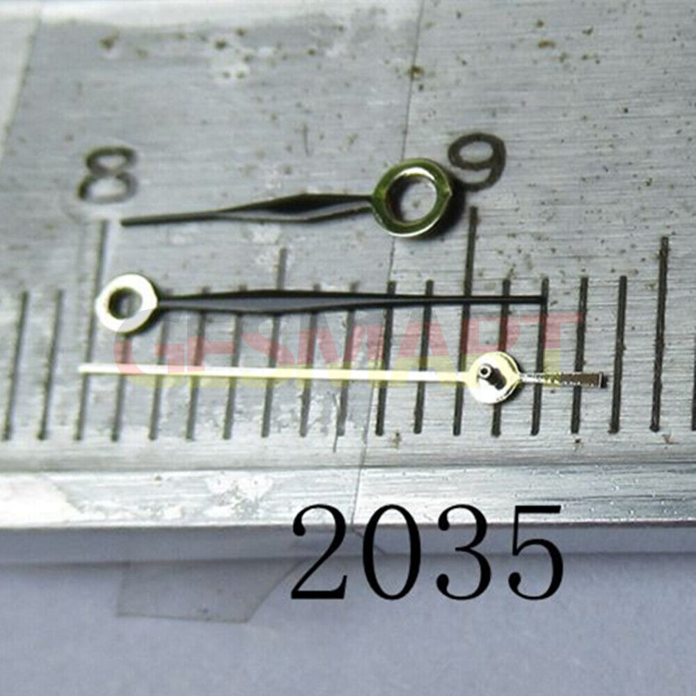 11mm black needle-shaped watch hand for Miyota 2035 and related movements.