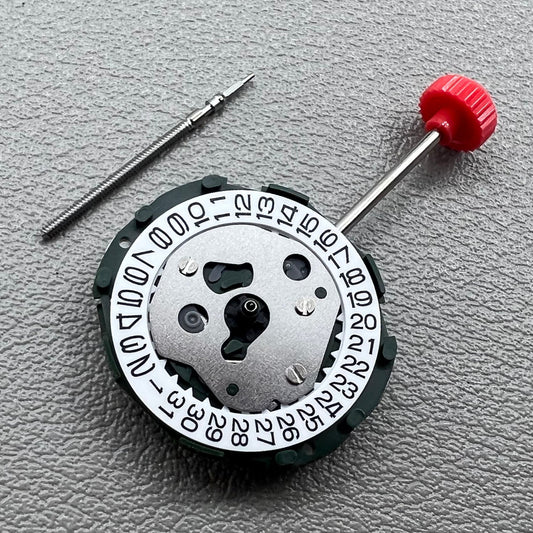 Miyota quartz watch movement with date display at 3 o'clock, model 2015 by Japan brand