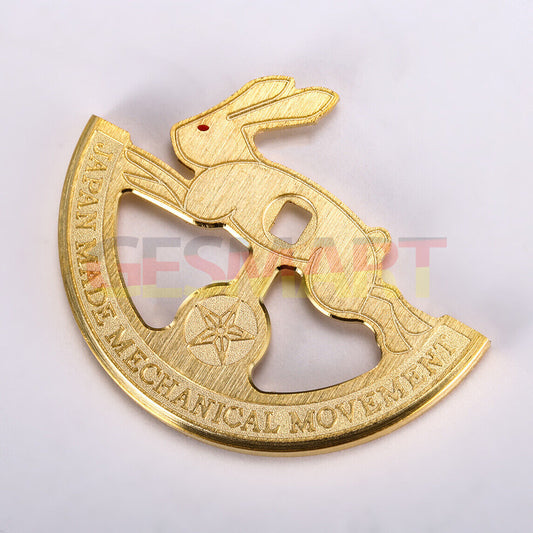 Golden hollow rabbit-shaped rotor oscillating weight for Miyota 8215 watch movement.