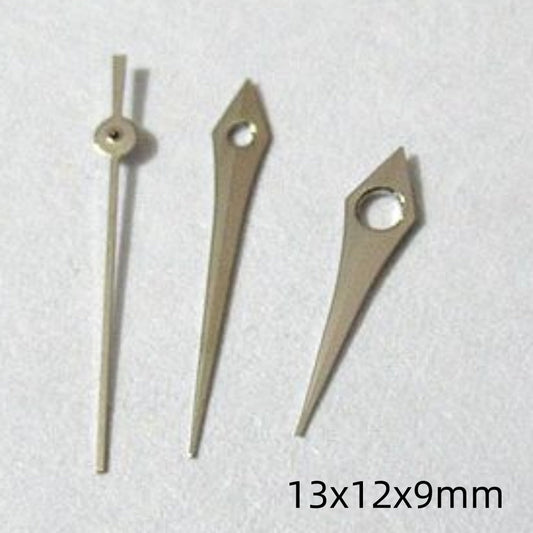 Silver arrow-shaped watch hands set for Miyota 2035/2115/2105/2305 movements.