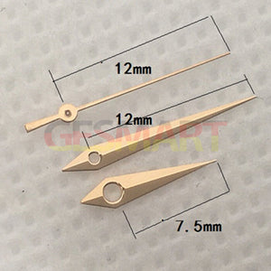 Rose Gold Arrow Point Watch Hands Upgrade for Miyota 7T35 Quartz Movement