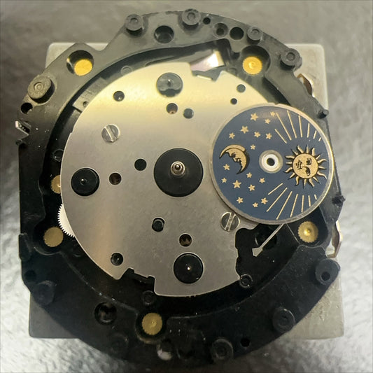 Japan Made Epson VD59 quartz watch movement with small second hand at 6/9/12, precise replacement part.