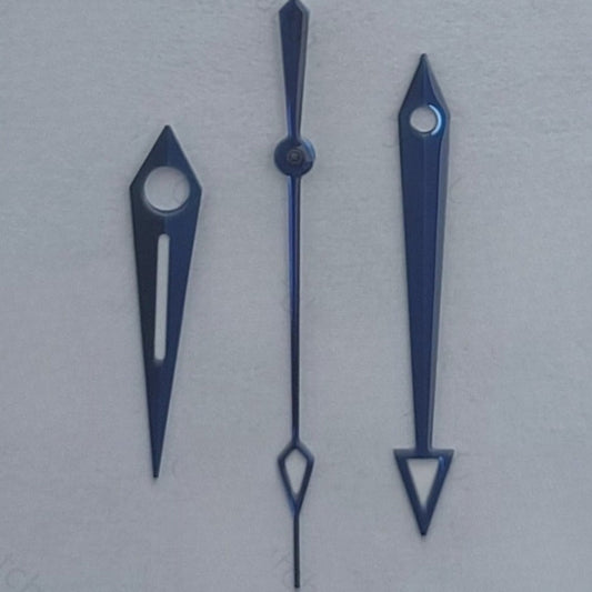 Blue trim arrow-shaped watch hands for NH35 NH37 NH38 movements, precise timing.