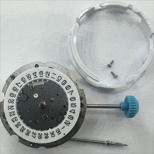Japan-made Miyota 6T15 automatic watch movement with rings and screws, precise mechanical accessory.