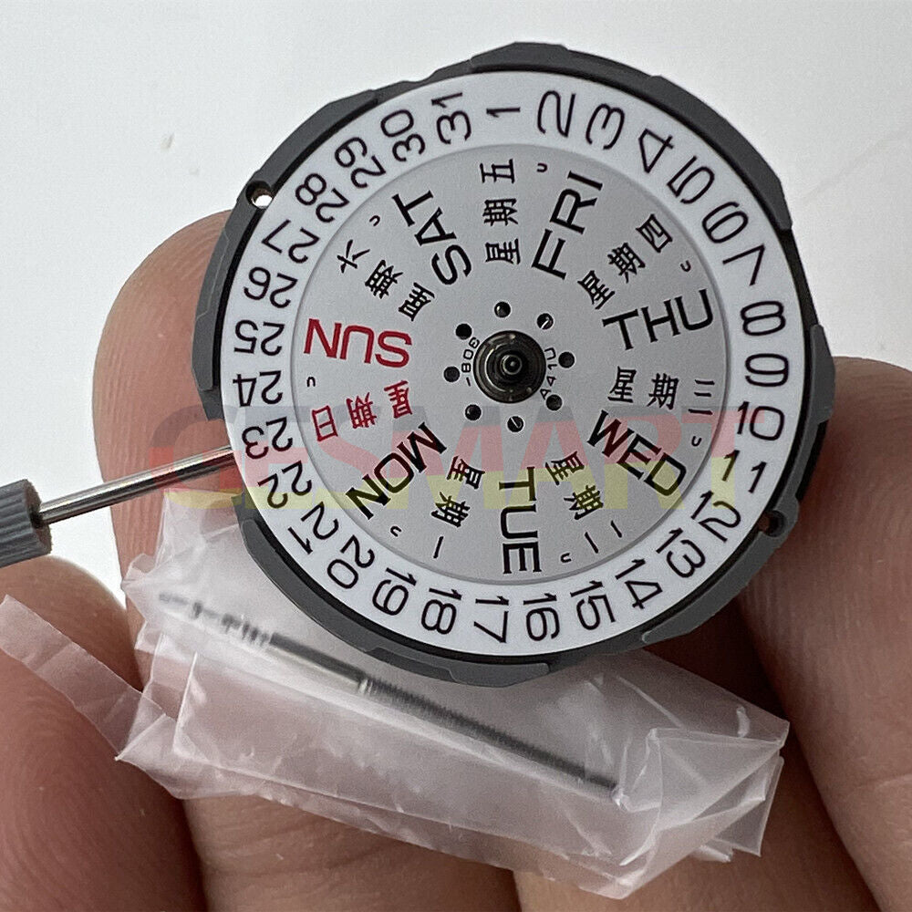 Miyota GM02 Japan quartz watch movement with date and day display, reliable GM00 replacement.