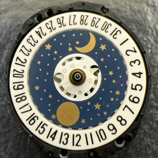 Hattori Epson TMI PC23 quartz watch movement with moon phase, Japan-made precision for watch accessories.