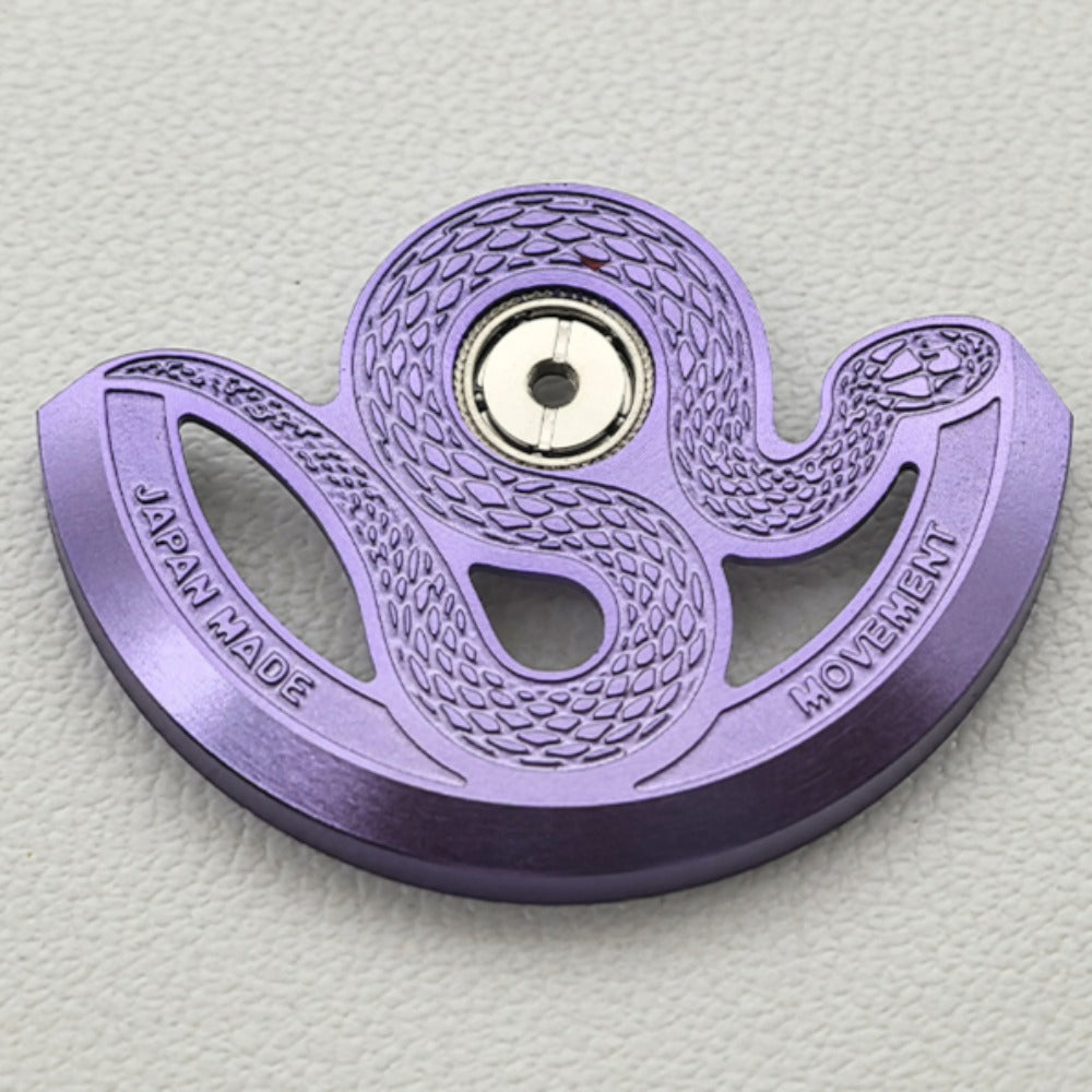 Purple modified snake-patterned hollow rotor oscillating weight for NH35 NH36 watch movement.