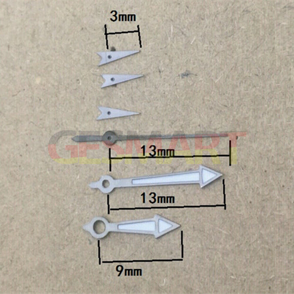 Glow-in-the-Dark Green Arrow Watch Hands for ISA 9231 Movement