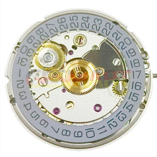 China Made Wuhan 2824-2 automatic mechanical watch movement with single calendar at 3 o'clock.