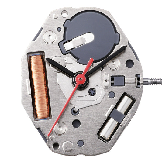 Miyota GL32 Japan Quartz Movement close-up showcasing precise watch mechanism by Miyota brand.