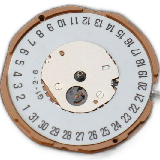 Miyota GM10 Japan Quartz Movement with date display at 3 o'clock, precision crafted in Japan.