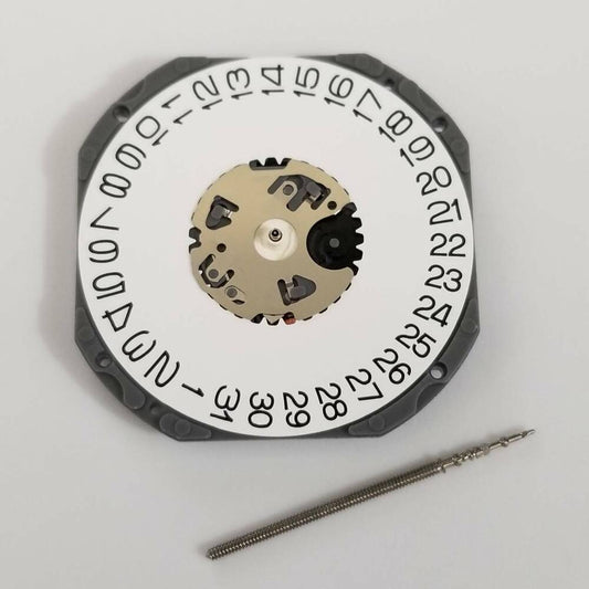 Hattori Epson TMI VJ52B quartz watch movement with date display at 3 o'clock, Japan made.