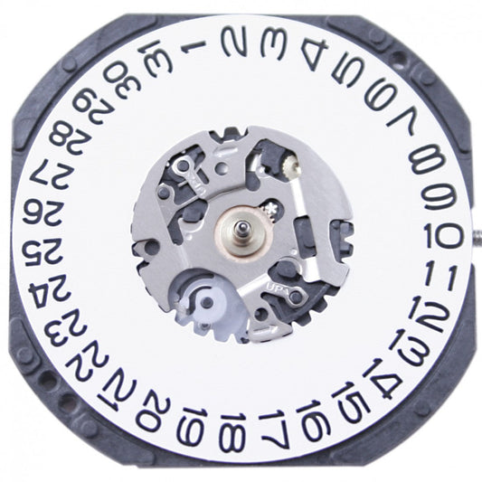 Hattori Epson VX42 quartz watch movement with date display at 3 and 6 o'clock, Japan made