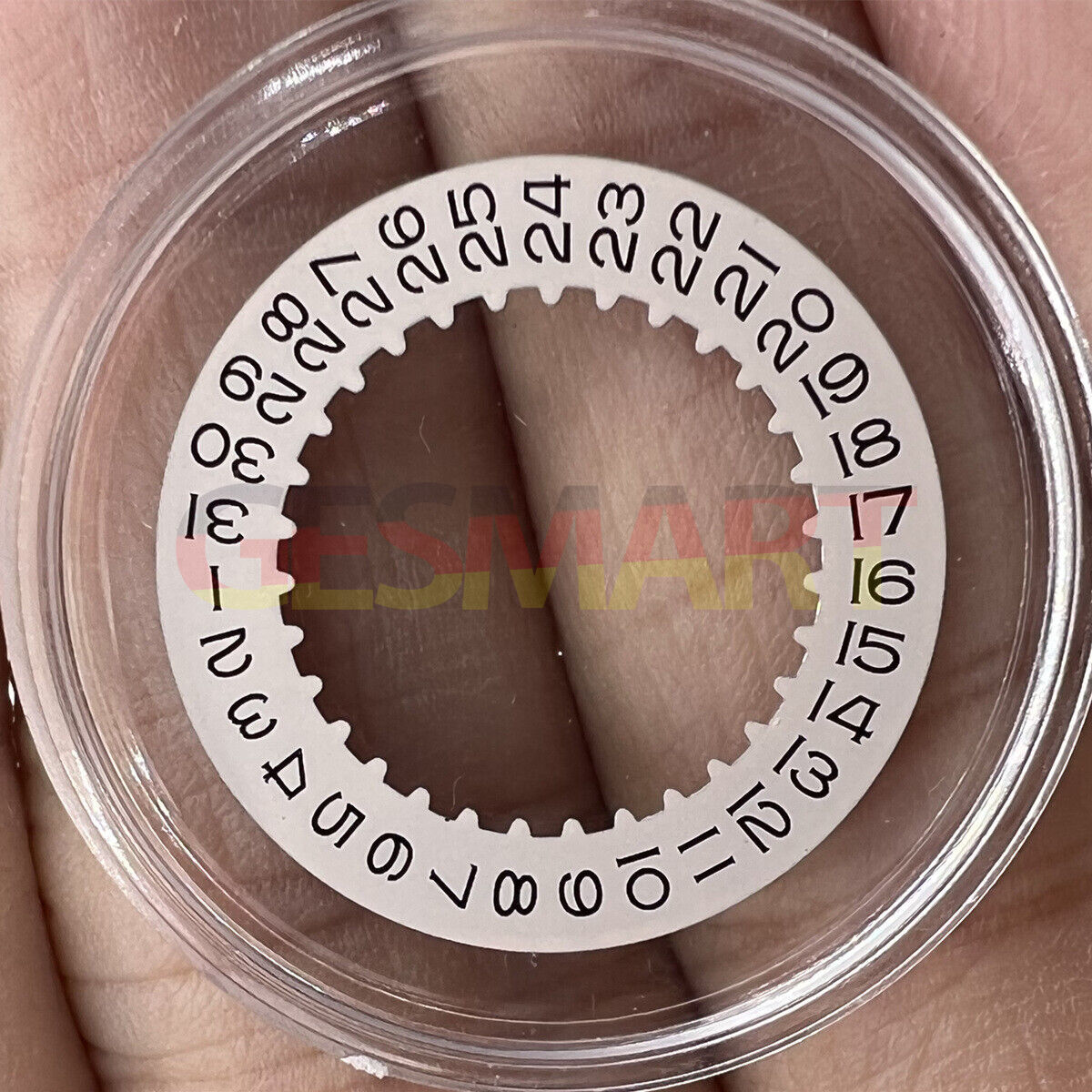 Grey date disk wheel for RLX 3135 watch movement, compatible replacement, enhancing date function.