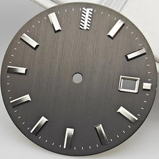 32.5mm Black Watch Dial for NH35 NH36 No Luminous Replacement