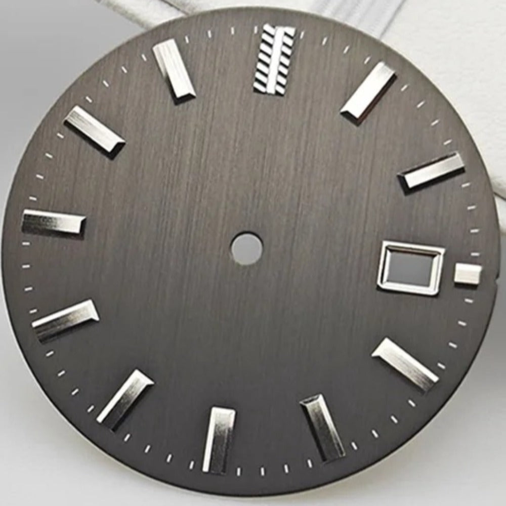 32.5mm Black Watch Dial for NH35 NH36 No Luminous Replacement