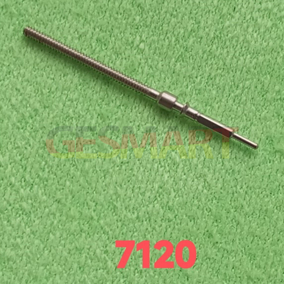 Watch winding stem spare part for China 7120 movement, compatible with various watch repairs.