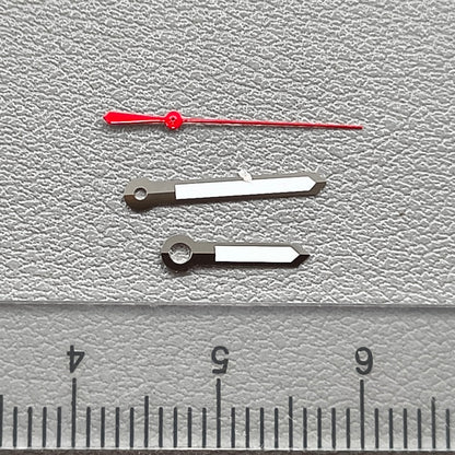 2 Sets Red Second Hand Silver Trim Watch Hands Green Lume for NH35 NH36 7S26 7S36