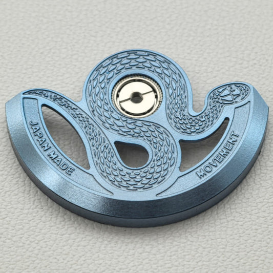 Blue modified snake hollow rotor oscillating weight for NH35 NH36 watch movement, precision engineering.