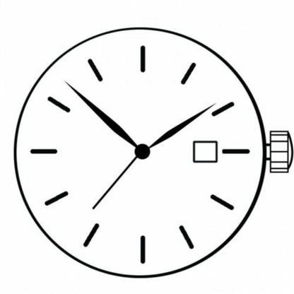 Japan-made Miyota FS16 quartz movement watch part with date window at 3 o'clock, ideal for single calendar repairs.