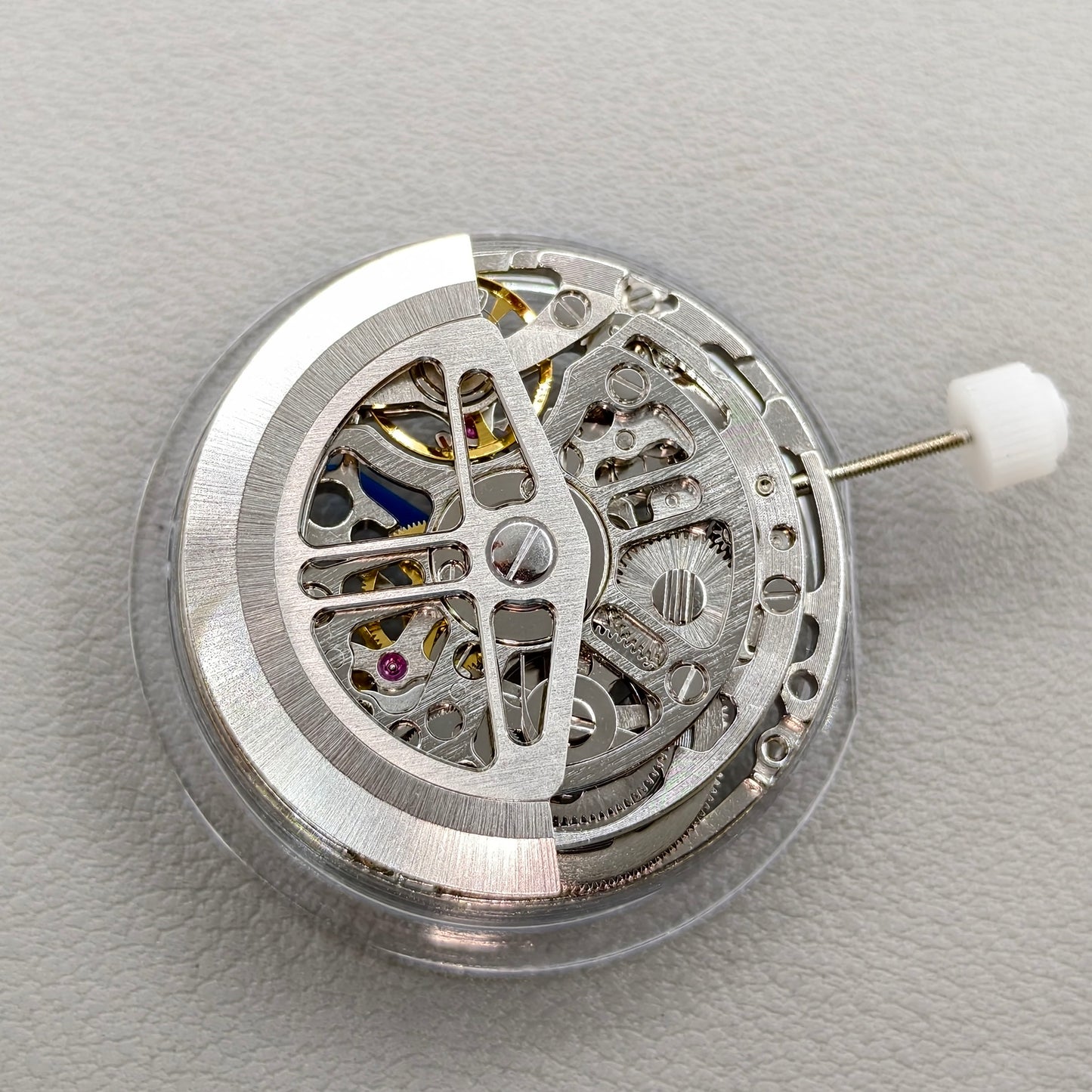 Silver HZ75DOA Hollow Bare Balance Wheel Automatic Mechanical Movement