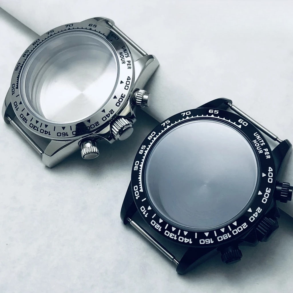 40mm Steel Waterproof Watch Case Chronograph Sapphire Crystal Fit VK63 VK64