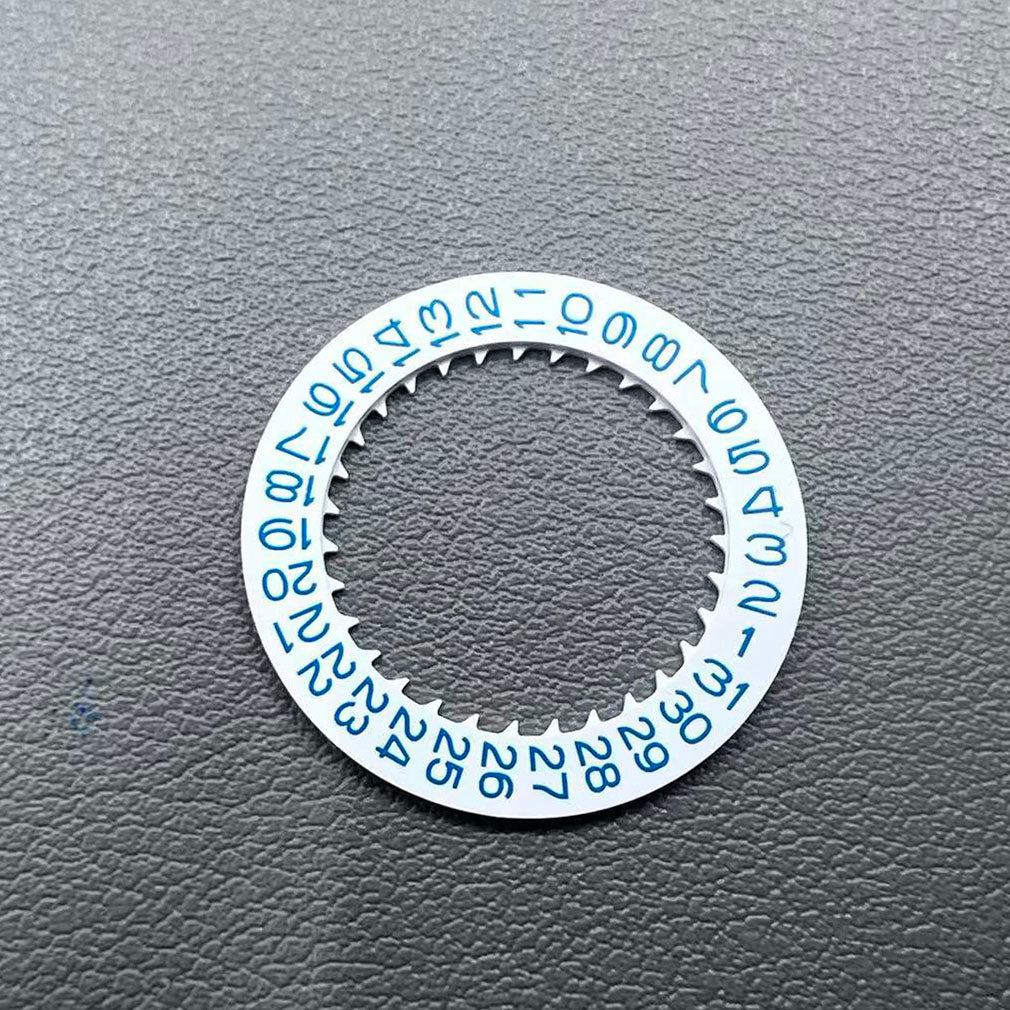 Blue date wheel with white background for NH35/NH36 watches, clear disk date display