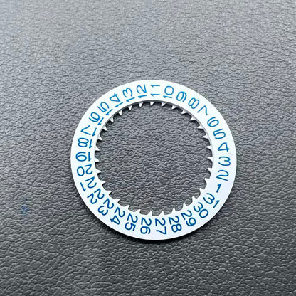 Blue date wheel with white background for NH35/NH36 watches, clear disk date display