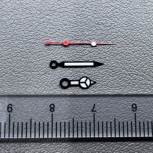 Lume black trim white orange second hand by Lume, designed for NH35/36 watch movements, precise timing detail.