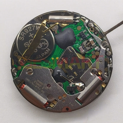 Swiss Made ISA8176A quartz watch movement with white dial for accurate watch repairs and replacements.