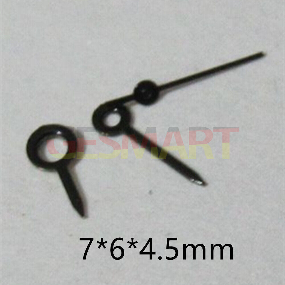 7mm black painted watch hands set compatible with Miyota 2035 and 2115 movements.