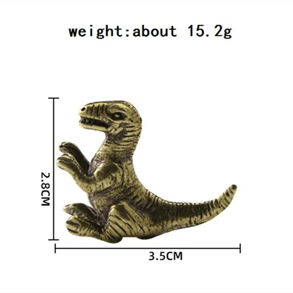 Hand-carved solid copper Tyrannosaurus bronze figurine, vintage watch accessory display.